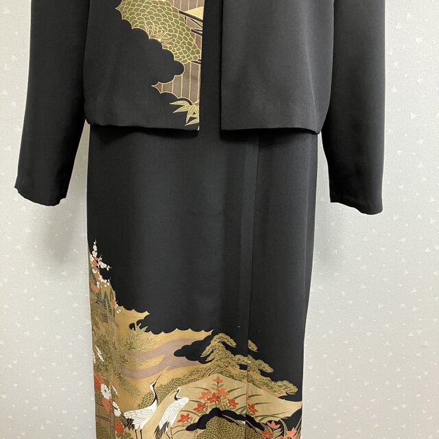 No.172ノースリーブワンピースとジャケット13号L〜L L留袖着物リメイク