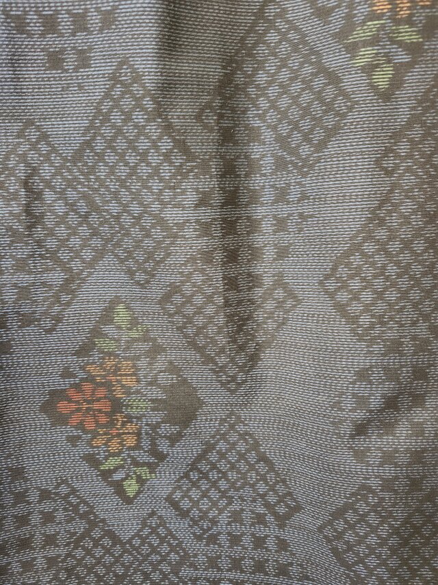 大島紬リメイク コードパイピング 襟なしワンピース | iichi 日々の