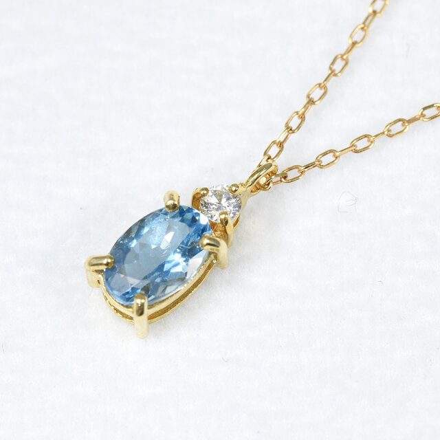 K18 サンタマリア アクアマリン ダイヤ ペンダントCJ098CIBSN | iichi