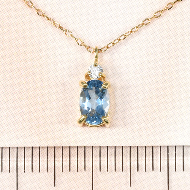 K18 サンタマリア アクアマリン ダイヤ ペンダントCJ098CIBSN | iichi