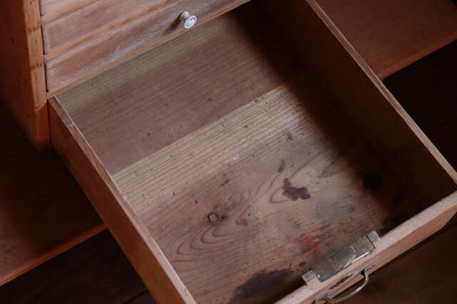 №122 木製小引き出し10杯 書類棚 収納棚 アンティーク家具 古道具