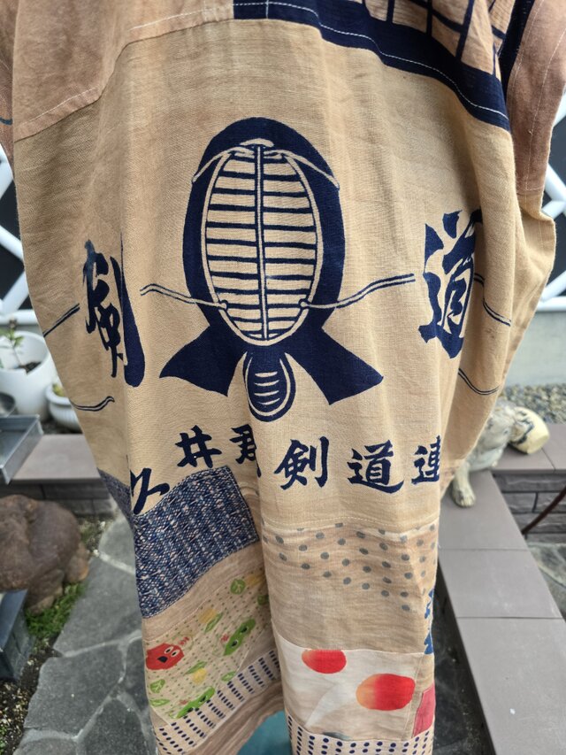 着物リメイク ハンドメイド 柿渋染め パッチワーク ワンピース | iichi
