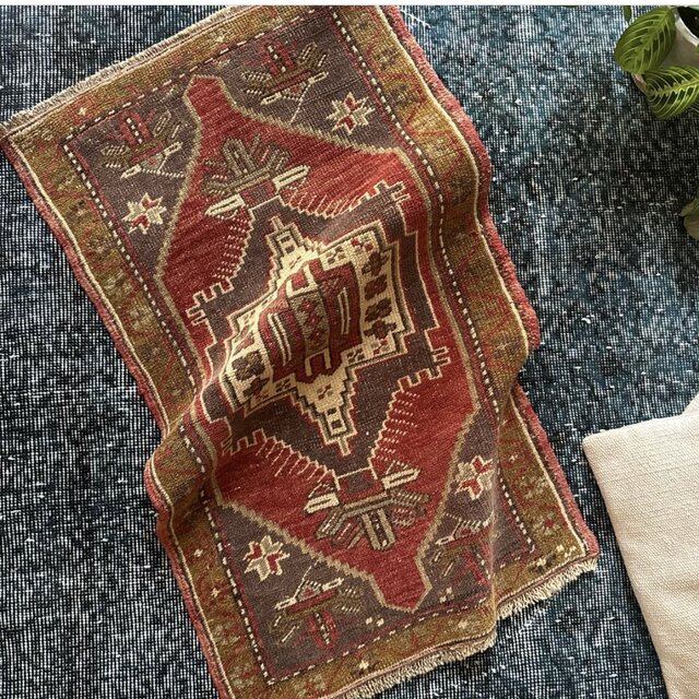 52×89 アースカラー 小さめメダリオン アンティークカラー トルコ