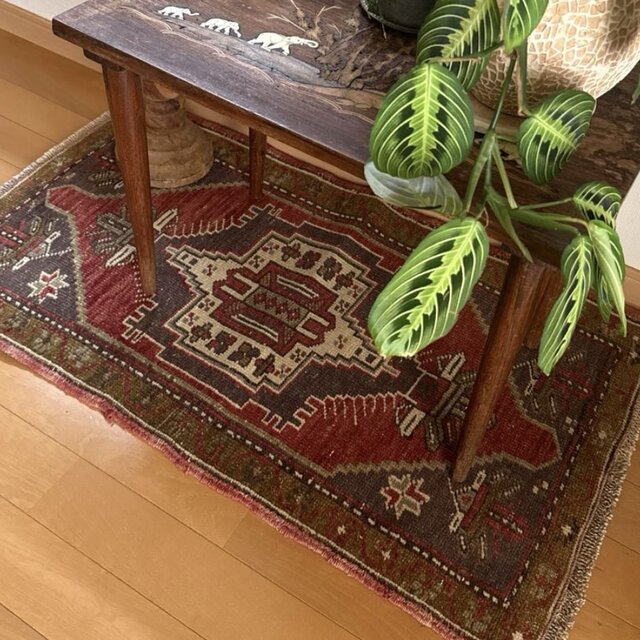 52×89 アースカラー 小さめメダリオン アンティークカラー トルコ