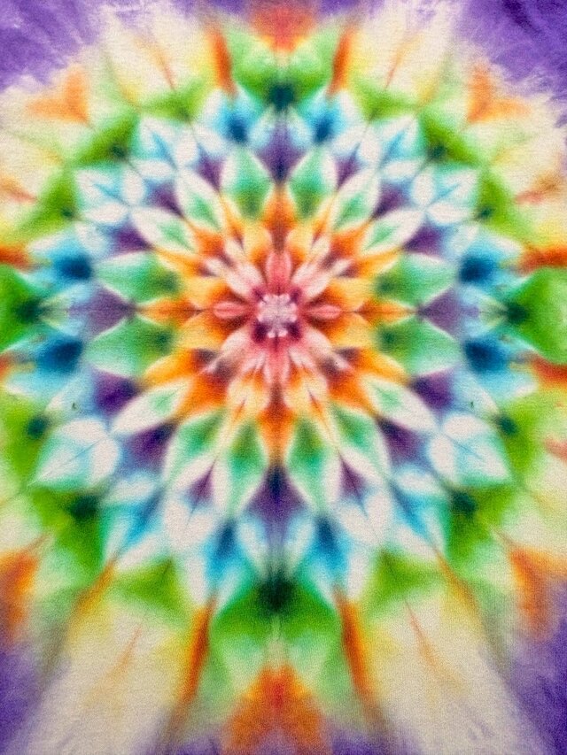 タイダイ 長袖 Tシャツ XXLサイズ 曼荼羅 パープル HIPPIES DYE新作