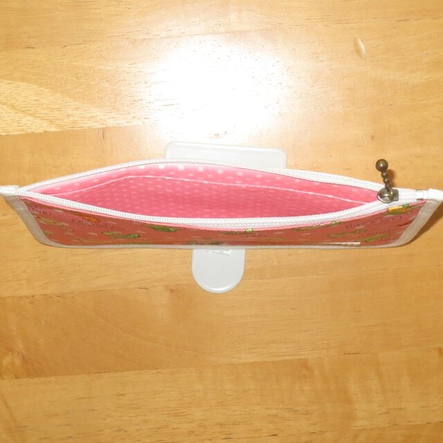 フラットポーチ☆ドット☆野菜柄（ピンク） | iichi 日々の暮らしを