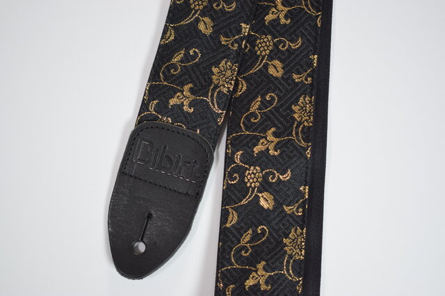 和柄 ギターストラップ 金襴 蔦 | Handmade Japanese Guitar Strap