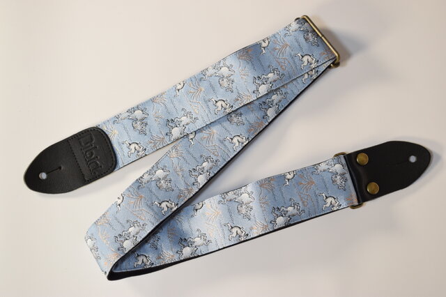 鳥獣戯画 帆布ギターストラップ（サックス）京都金襴 | iichi 日々の