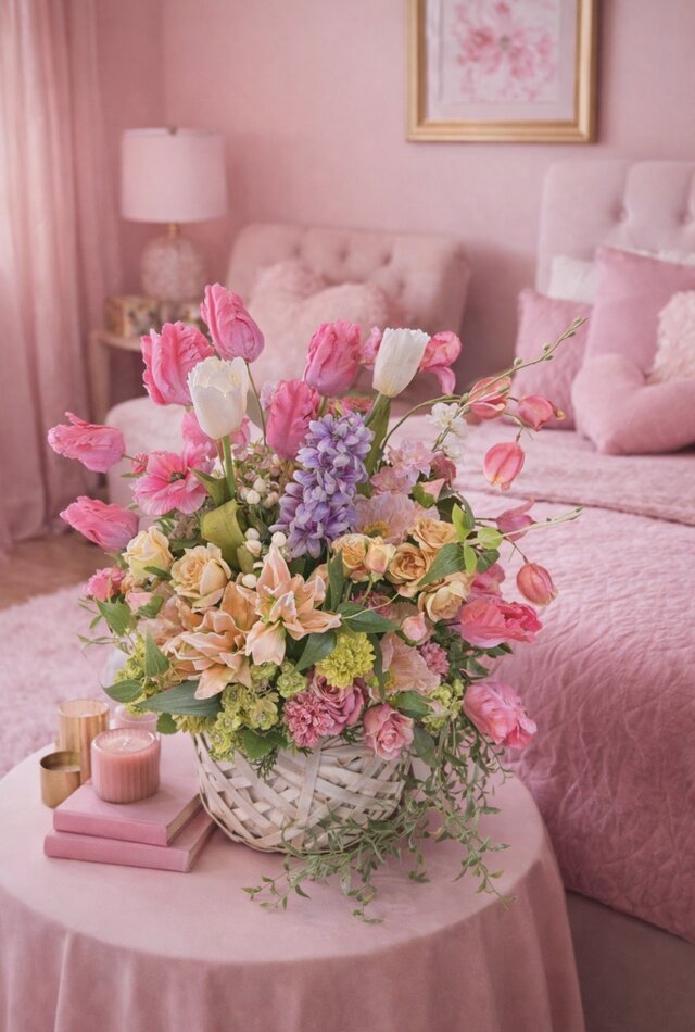 光触媒 人工観葉植物 ウォールグリーン フェイクグリーン ピンク