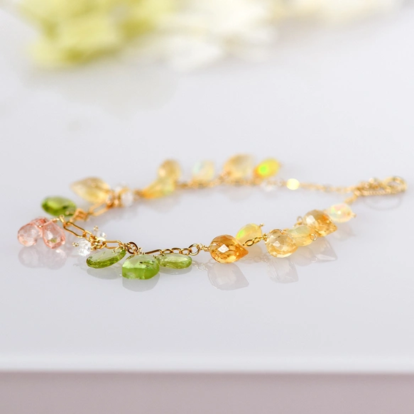 陽だまりのブレスレット(シトリン × ペリドット × プレシャスオパール