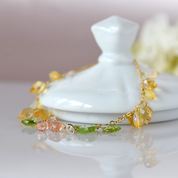 陽だまりのブレスレット(シトリン × ペリドット × プレシャスオパール