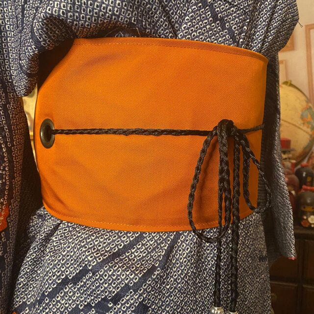 着物リメイク ミニミディワンピース／ドレス／洗える化繊 帯サッシュ
