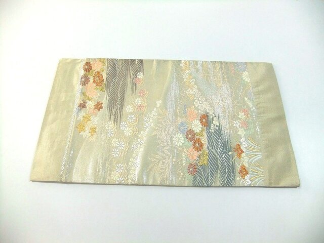 16)2445】約30.5×54cm/小花文様/テーブルセンター/和風/帯リメイク