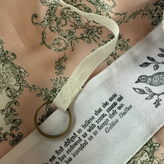 antique*スイトピー手刺繍*大きめA4 トートバッグ*ヴィンテージ