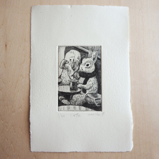 銅版画】cafe | iichi 日々の暮らしを心地よくするハンドメイドや