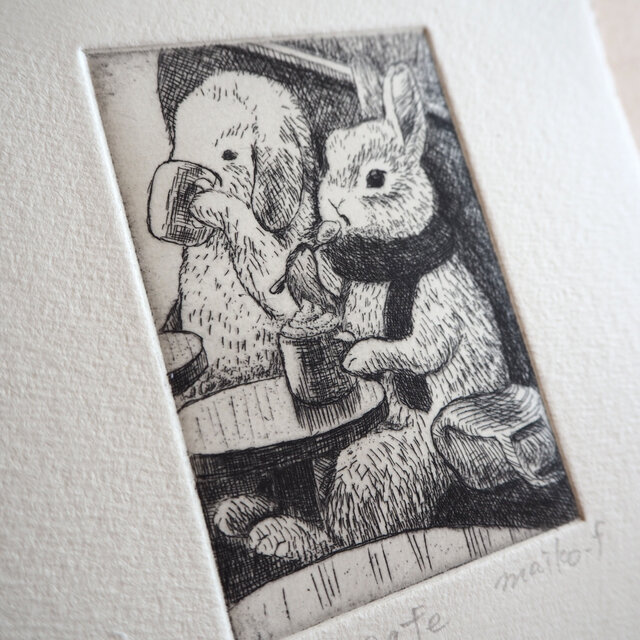 銅版画】cafe | iichi 日々の暮らしを心地よくするハンドメイドや