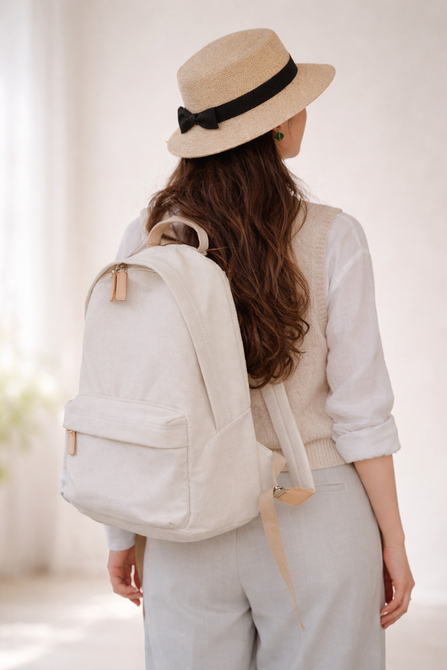 帆布×革の組み合わせ」大容量キャンバスリュック｜シンプルで洗練され