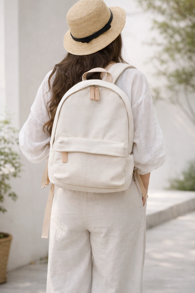 帆布×革の組み合わせ」大容量キャンバスリュック｜シンプルで洗練され