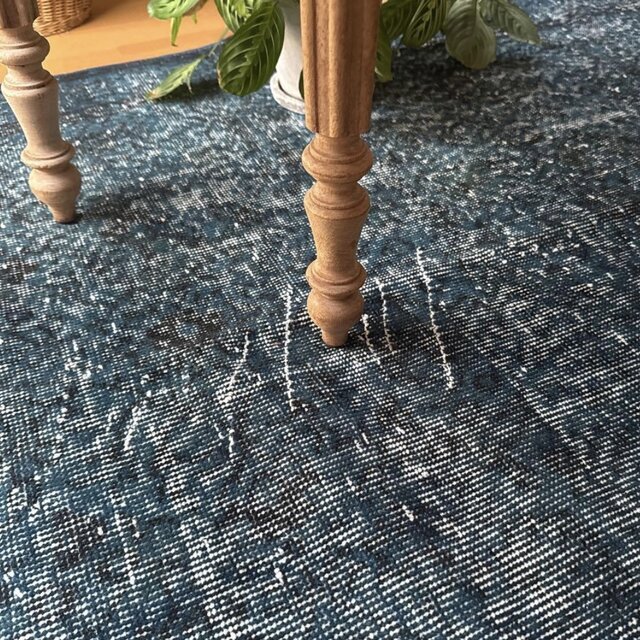 111×200 藍色ブルーオーバーダイ 人気カラー トルコヴィンテージラグ