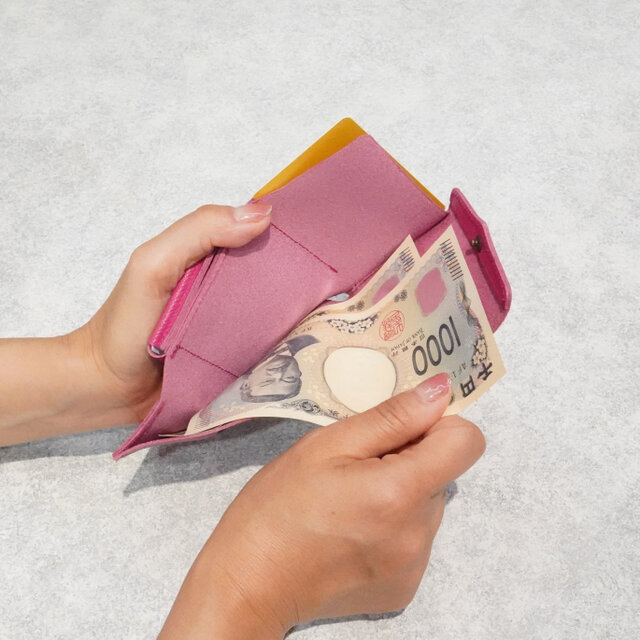 送料無料] 極小サイズで軽やかに！カードサイズの極小軽量三つ折り財布