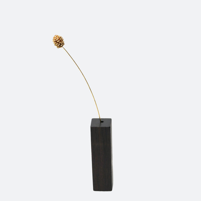 真鍮松ぼっくりミニ一輪オブジェ 木製花瓶付き | iichi 日々の暮らしを