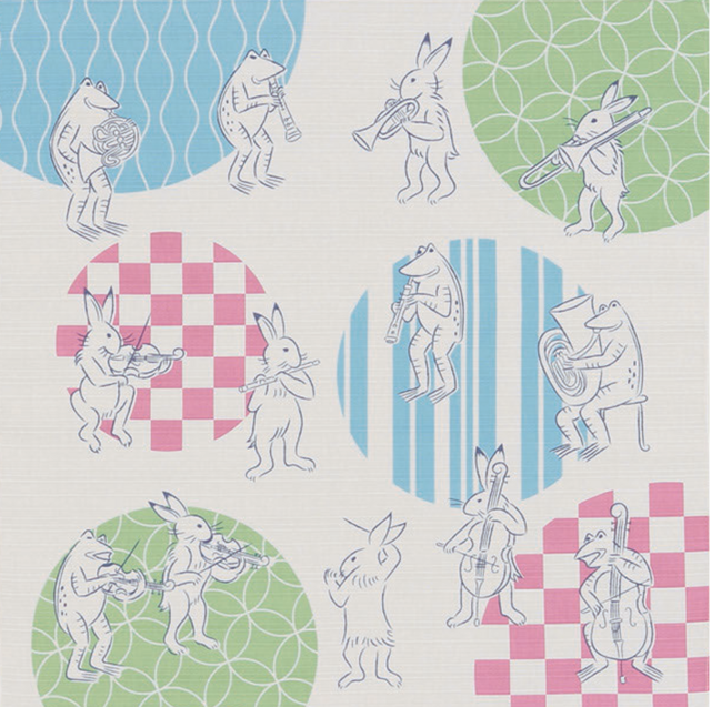 風呂敷 ふろしき くらしの布 鳥獣戯画 オーケストラ 綿100％ 50cm×50cm
