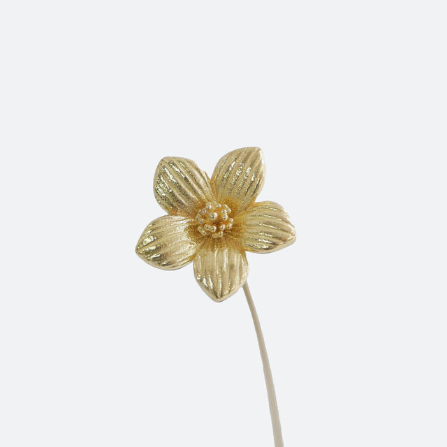 真鍮山桜草ミニ一輪オブジェ 木製花瓶付き | iichi 日々の暮らしを