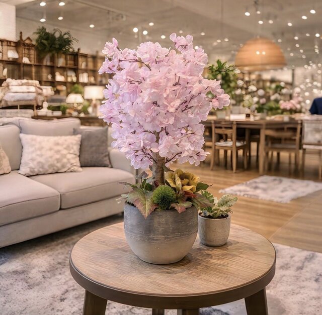 光触媒 人工観葉植物 ウォールグリーン フェイクグリーン 桜アレンジ