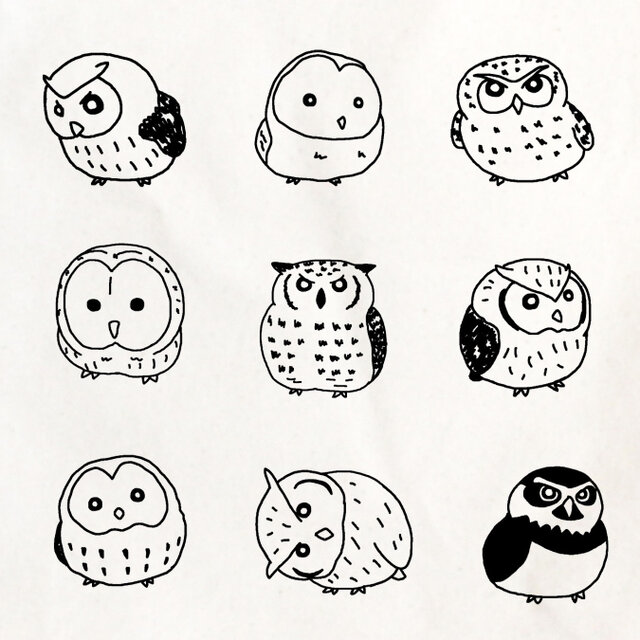 フクロウがいっぱい トートバッグ | iichi 日々の暮らしを心地よくする