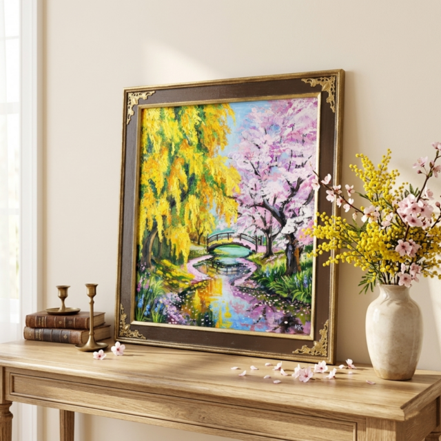 油絵 油彩 美術品 額装 風景画 横120cm 縦101cmインテリア アート 絵画 横120cm 縦101cmおもちゃ パズル 楽天市場】【手書きの油彩画】【絵画】【油絵】【風景画】【壁掛け