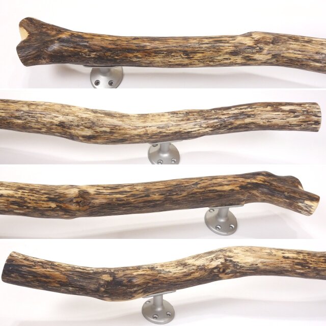 温泉流木】枝分かれ色素残る流木のドアハンドル・手すり 木製 自然木