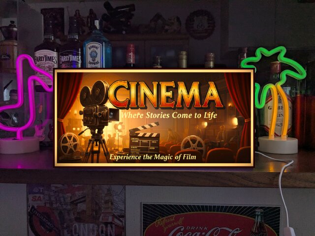 オーダー無料】映画 シネマ シアター ムービー 撮影カット レトロ 店舗