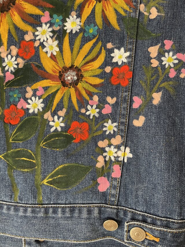 お花がいっぱい・デニムジャケット | iichi 日々の暮らしを心地よく