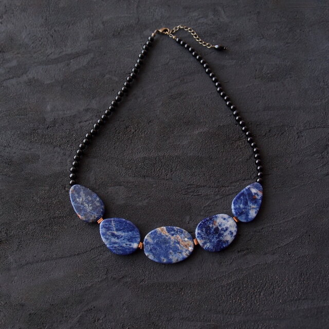 Sodalite × Black Onyx Symmetry Necklace／ソーダライト×ブラック