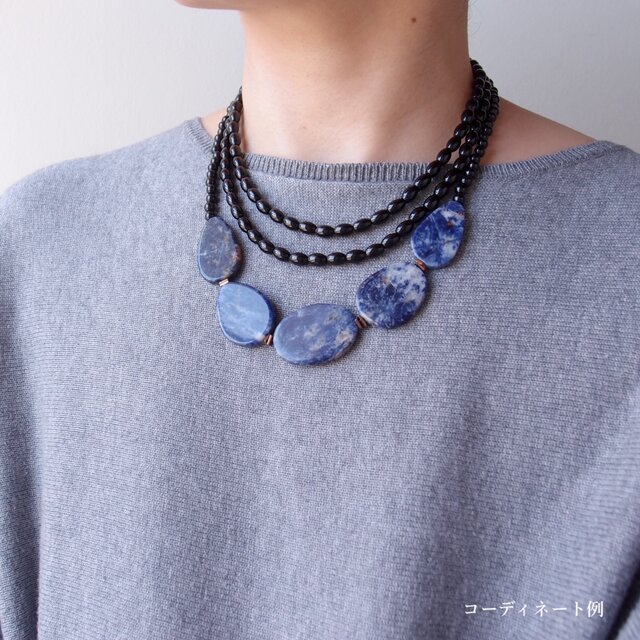 Sodalite × Black Onyx Symmetry Necklace／ソーダライト×ブラック