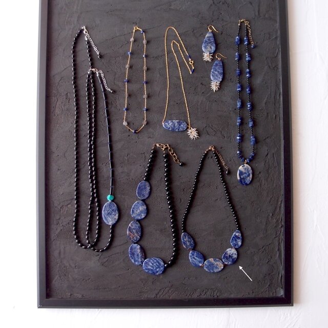 Sodalite × Black Onyx Symmetry Necklace／ソーダライト×ブラック
