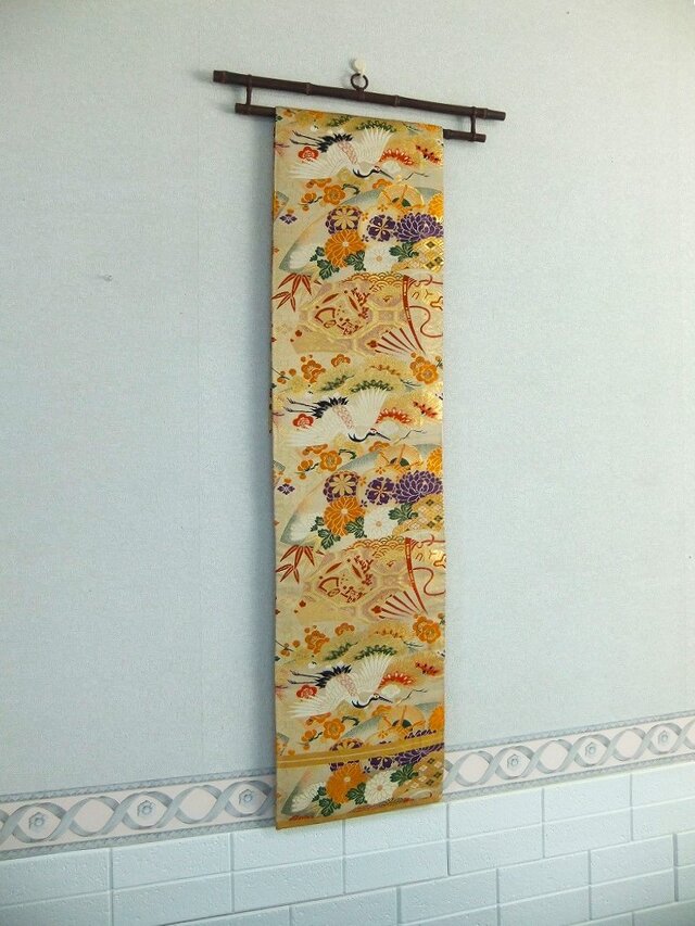 ponnko様オーダー専用ページ テーブルランナー260cm高級正絹丸帯リメイク 16)2449】182cm/アンティーク帯リメイク/タペストリー・テーブル