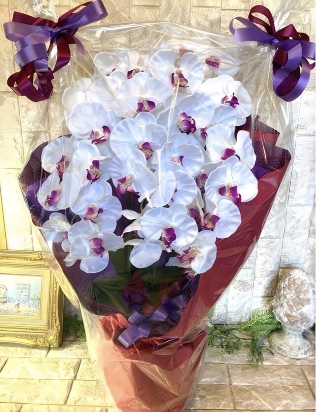 光触媒 人工観葉植物 ウォールグリーン フェイクグリーン 胡蝶蘭8155