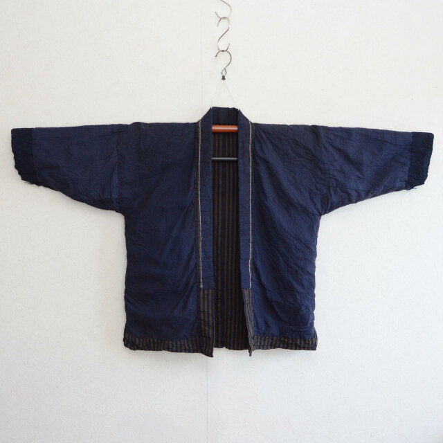 野良着 藍染 縞模様 木綿 東北 昭和初期〜中期 ジャパンヴィンテージ