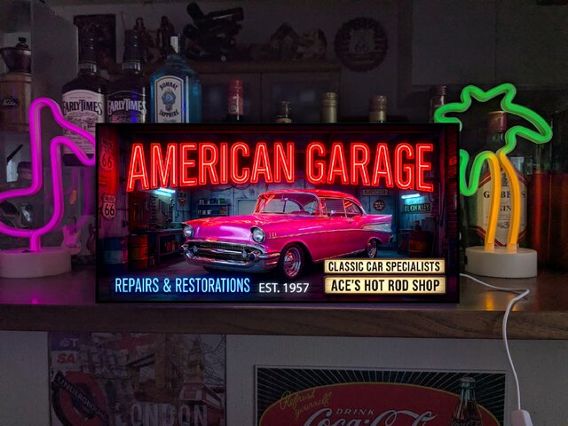 オーダー無料】アメリカンガレージ アメ車 カーショップ 整備 レトロ