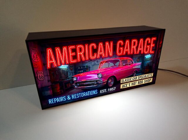 オーダー無料】アメリカンガレージ アメ車 カーショップ 整備 レトロ
