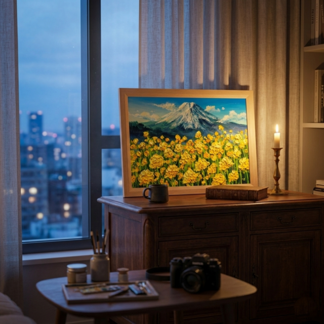 一点物】黄金の夜明け 〜希望の息吹〜｜油絵 絵画 原画 インテリア