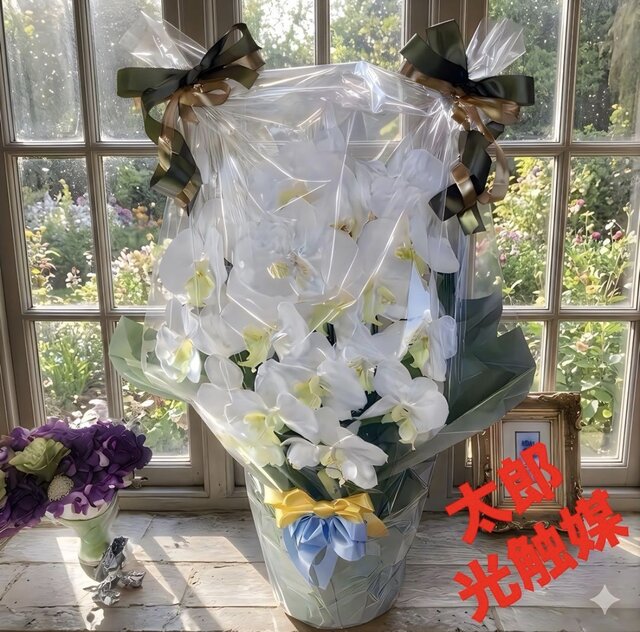 光触媒 人工観葉植物 ウォールグリーン フェイクグリーン 胡蝶蘭6133@j 
