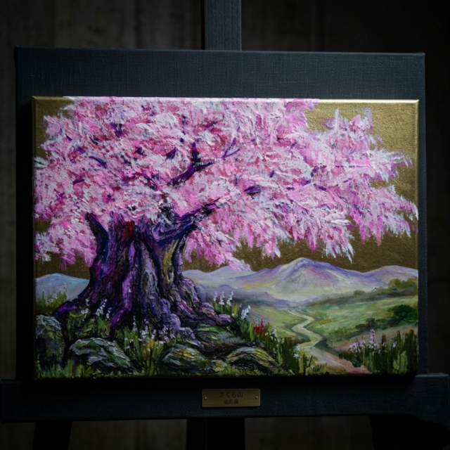 油絵 原画【千年の桜】春の風景画・桜の絵｜インテリア・絵画 | iichi