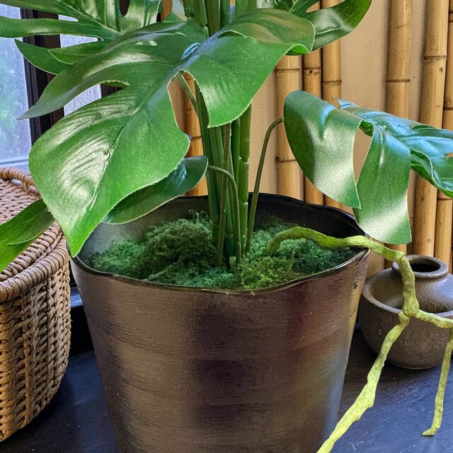 光触媒 人工観葉植物 ウォールグリーン フェイク フラワー モンステラ