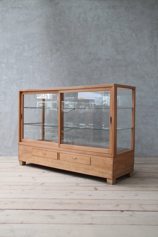 大きなガラスショーケース 古家具/アンティーク/ガラスケース//収納 