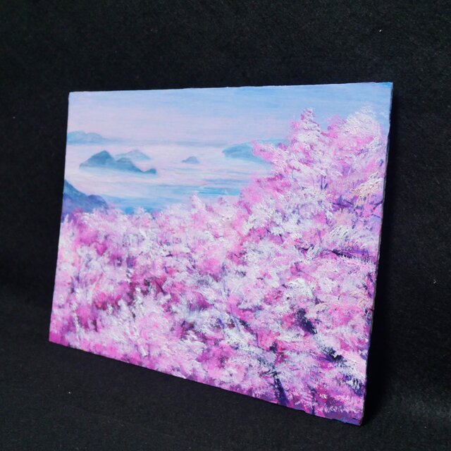 一点物】春の光を飾る。油絵原画【春の瀬戸内、淡い夢】肉筆一点物