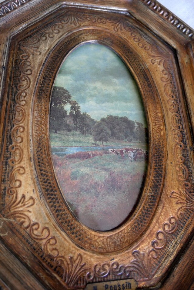 英国製アンティーク　ロッキンガム 1830年代　王室御用達　金彩風景画【稀少品】 英国製アンティーク ロッキンガム 1830年代 王室御用達 金彩風景画