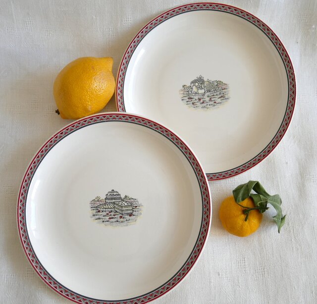 フランス【GIEN】 FRANCE STYLE MARIE PIERRE BOITARD 中皿 2枚セット