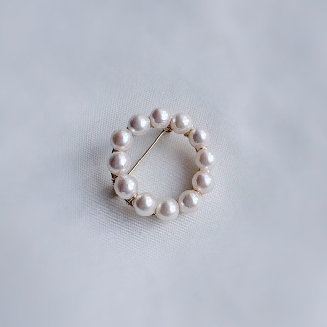 本真珠あこやバロックパールブローチAkoya Pearl 定番あこや色ホワイト